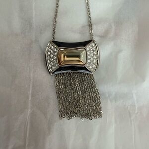 Touchstone Crystal Swarovski Tassel Necklace 20” -  Adjustable